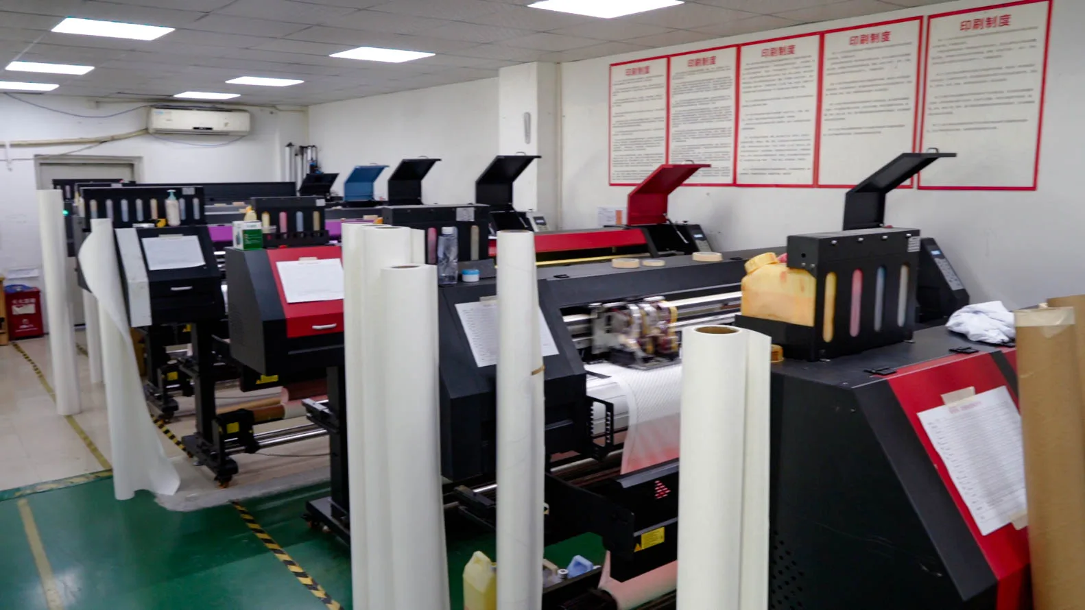 Sublimation printing workshop with wide-format printers
